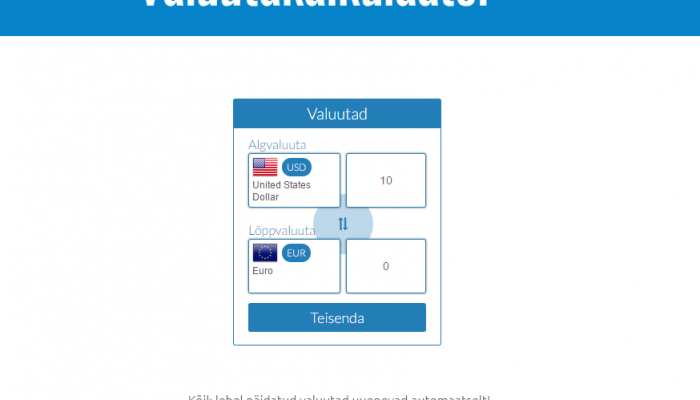 valuutakalkulaatorid - valuuta